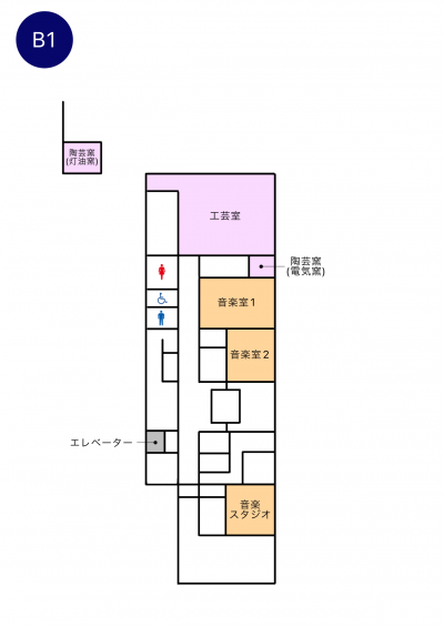 ツインプラザ学習センター地下1階案内図