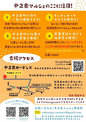 なかのじょうマルシェのチラシ 裏面